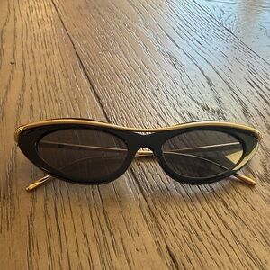 Loewe Black and Gold Cat-Eye Sunglasses